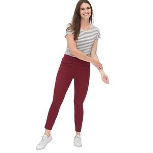 Gap Women's Tall Skinny Ankle Burgundy Pants - Size 12 Tall